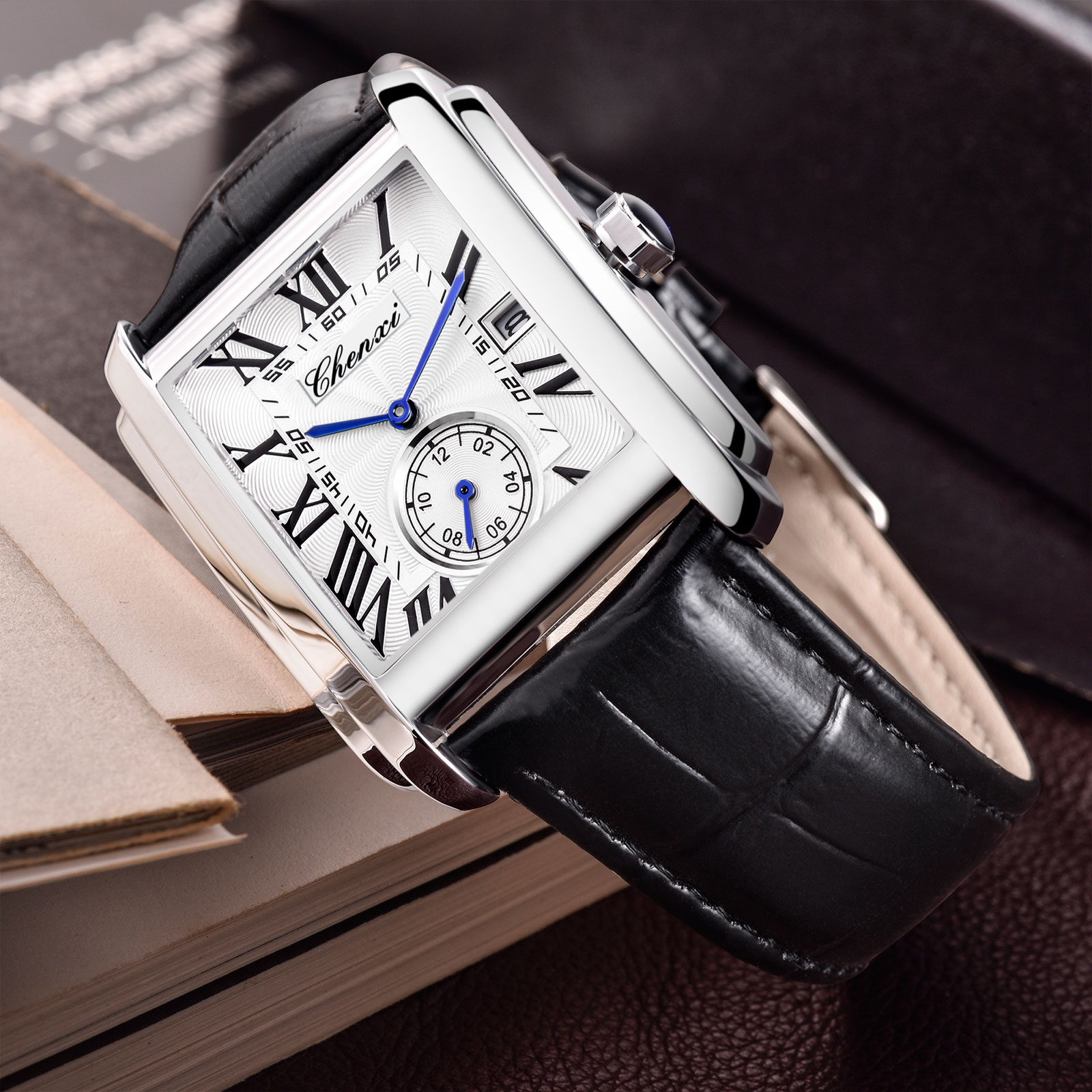 Chenxi 8216 New Fashion Boy Cl - Leather Watch Band Men 评论和价格