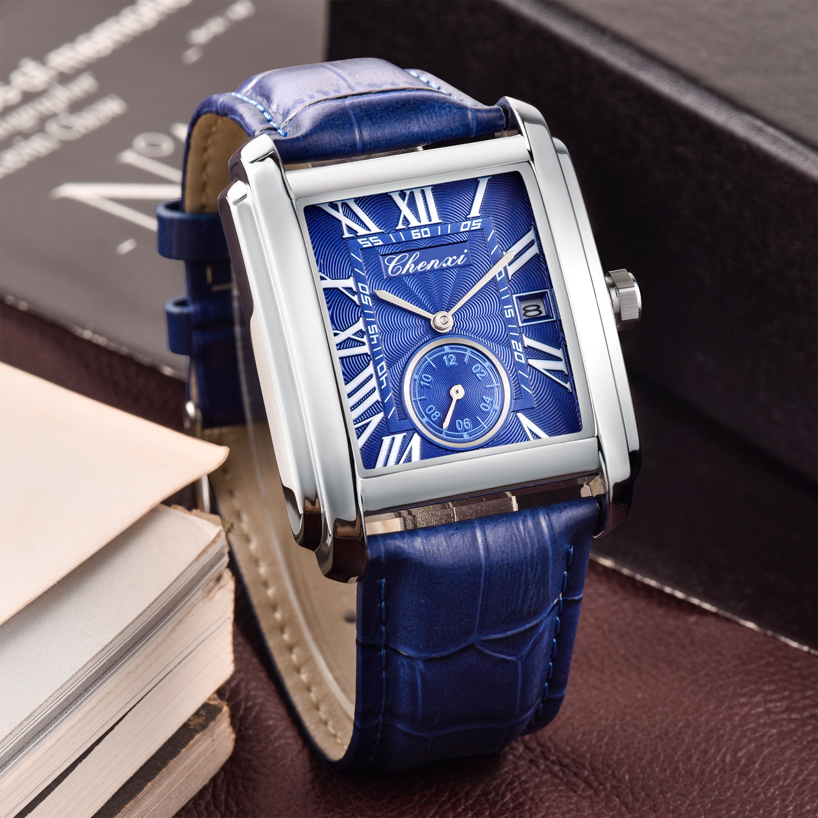 Chenxi 8216 New Fashion Boy Cl - Leather Watch Band Men 评论和价格