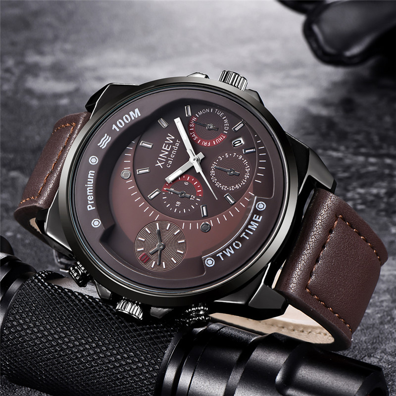 Original XINEW Brand Men Watch - Leather Watch Band Men 评论和价格