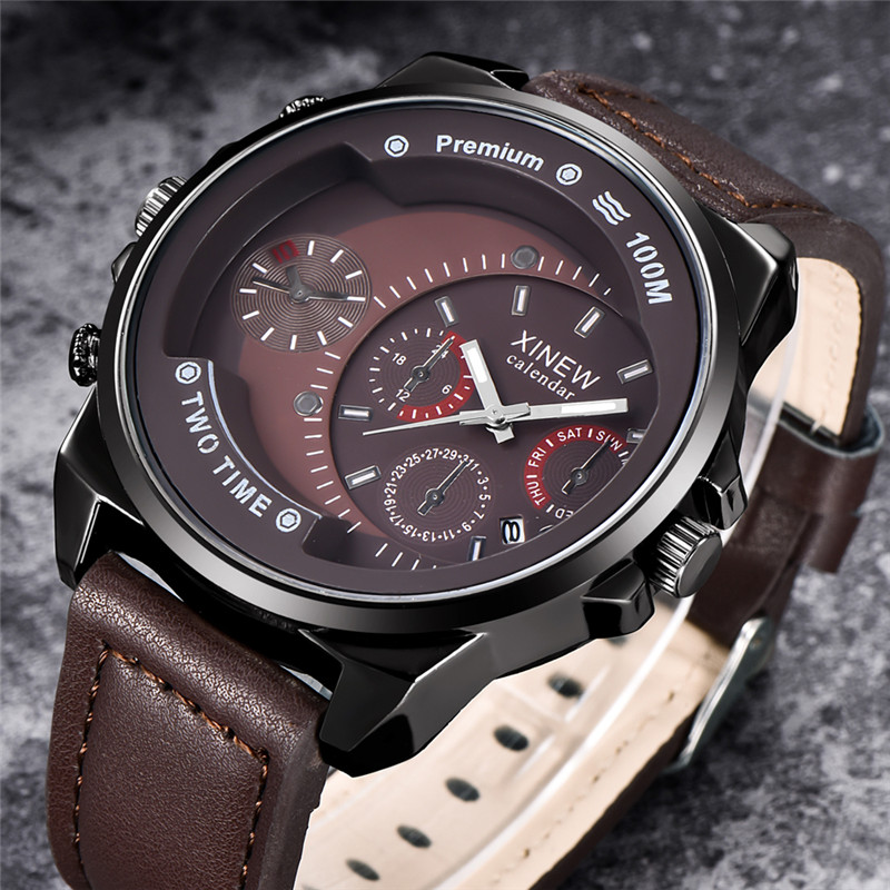 Original XINEW Brand Men Watch - Leather Watch Band Men 评论和价格