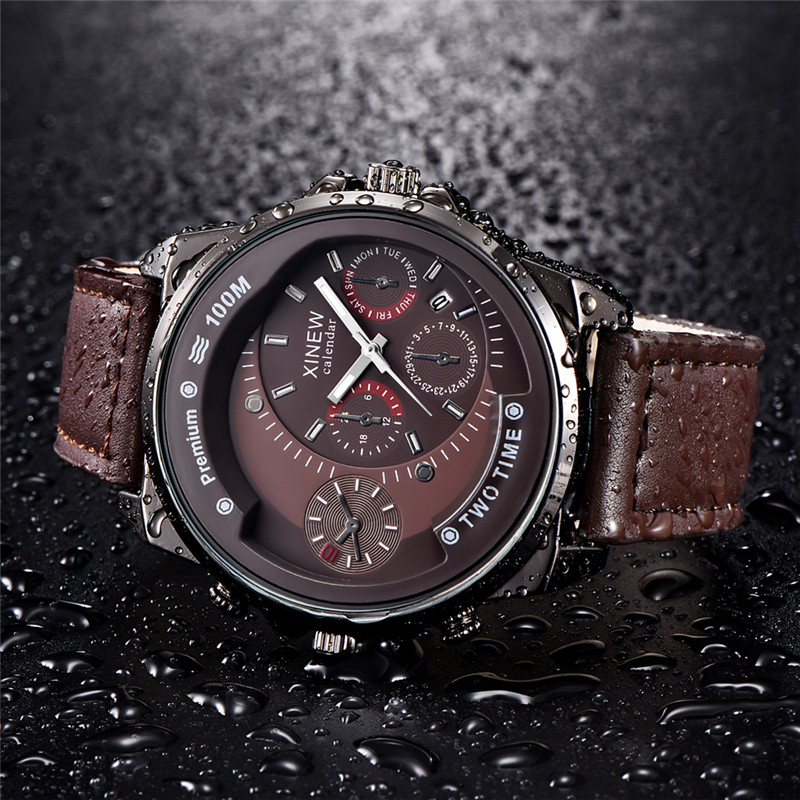 Original XINEW Brand Men Watch - Leather Watch Band Men 评论和价格