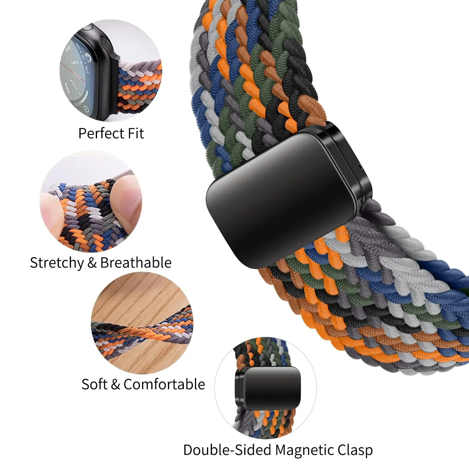 Nylon Braided Loop Strap for A - Milanese Loop Magnetic 评论和价格