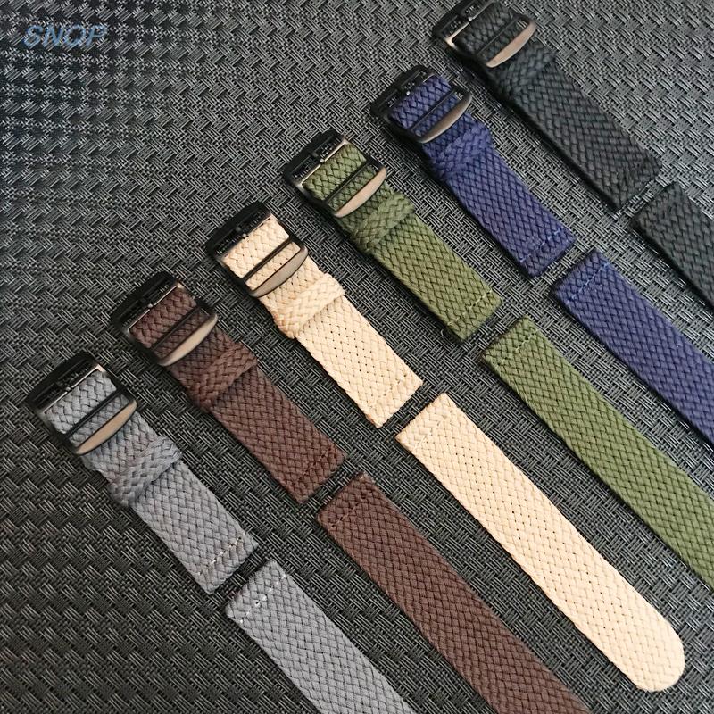 20mm 22mm Black Navy solid col - Perlon Strap Woven 评论和价格