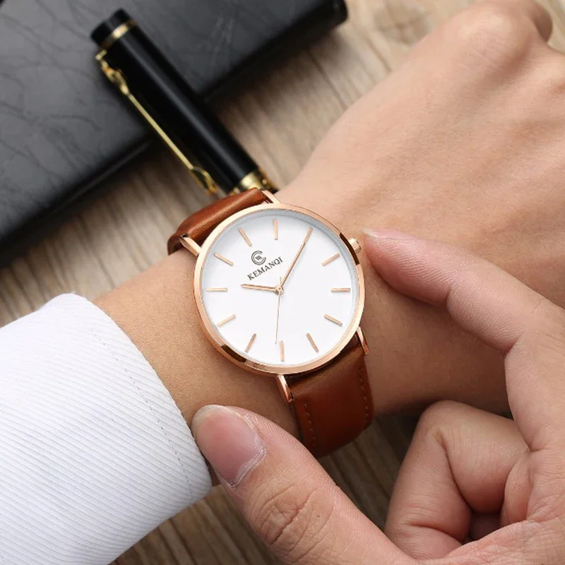 Fashion Ultra Thin Men's Quart - Leather Watch Band Men 评论和价格