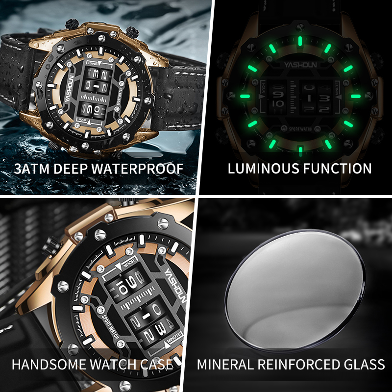 Creative Watche Digital Quartz - Leather Watch Band Men 评论和价格