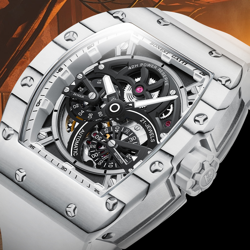 BONEST GATTI Men's Mechanical  - Rubber Strap Diver 评论和价格