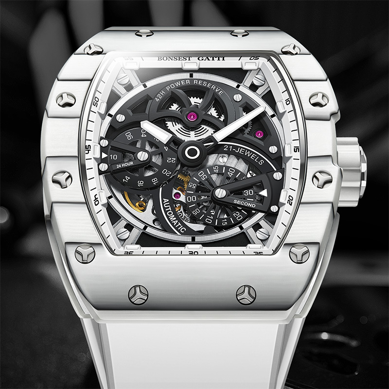 BONEST GATTI Men's Mechanical  - Rubber Strap Diver 评论和价格