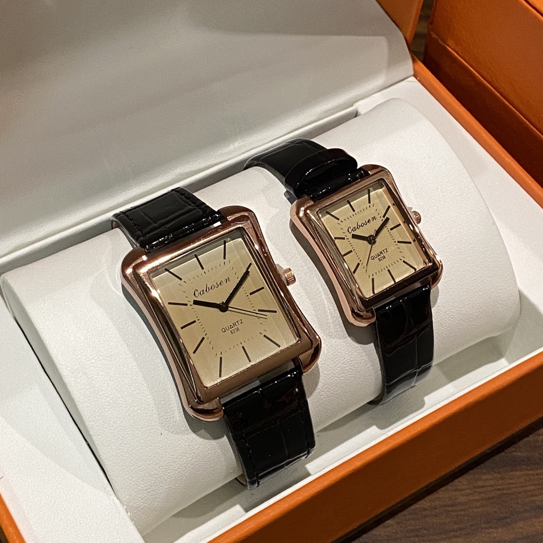 Couple Watch Quartz Movement B - Leather Watch Band Men 评论和价格