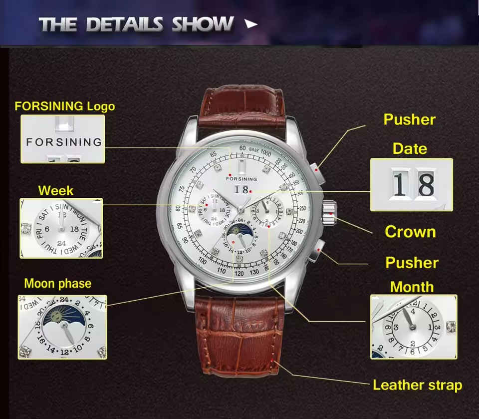 FORSINING Replica Multifunctio - Patek Philippe Watch Aquanaut 评论和价格