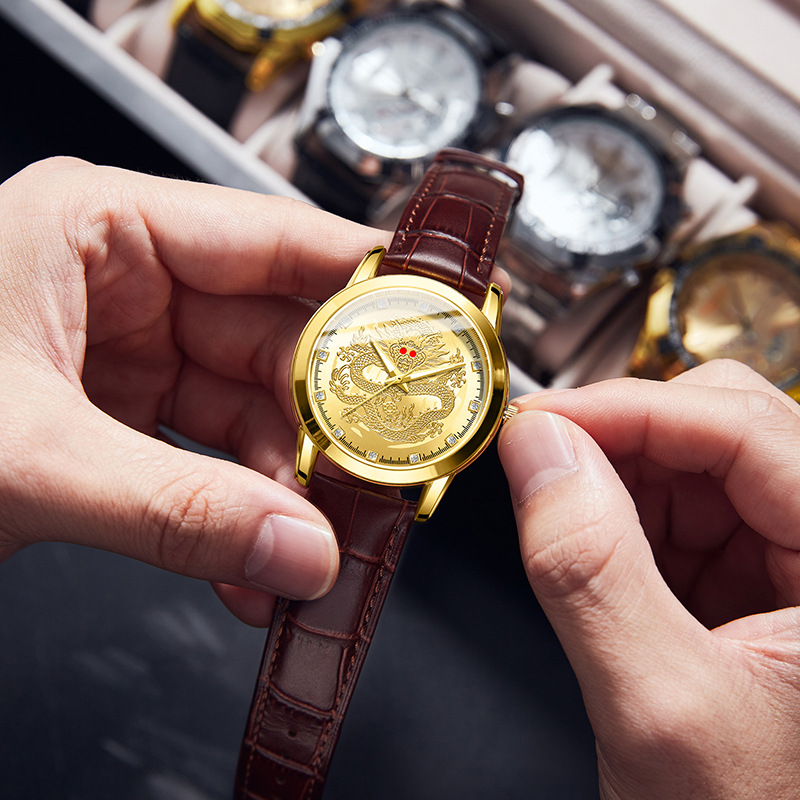 Men Quartz Watch Leather Strap - Leather Watch Band Men 评论和价格