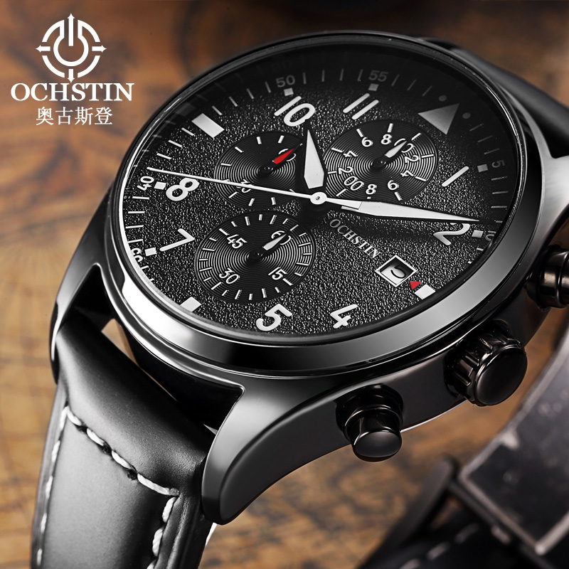 OCHSTIN Original Men Chronogra - Leather Watch Band Men 评论和价格